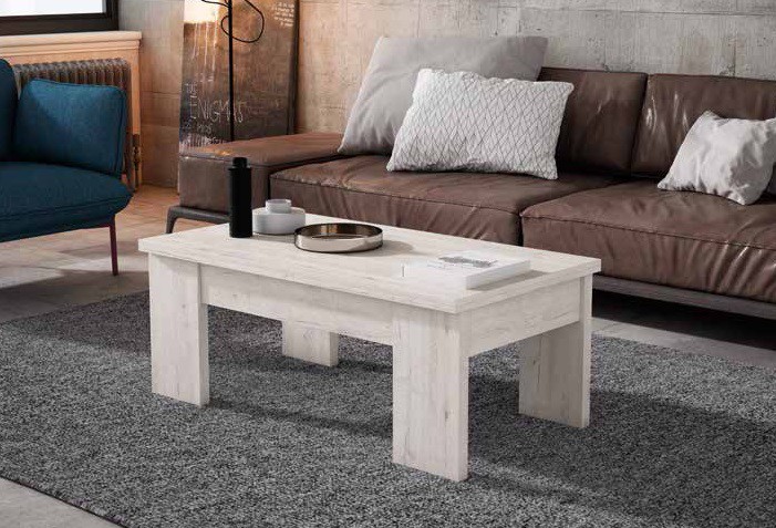 Mesa centro convertible NATURAL nordish / blanco