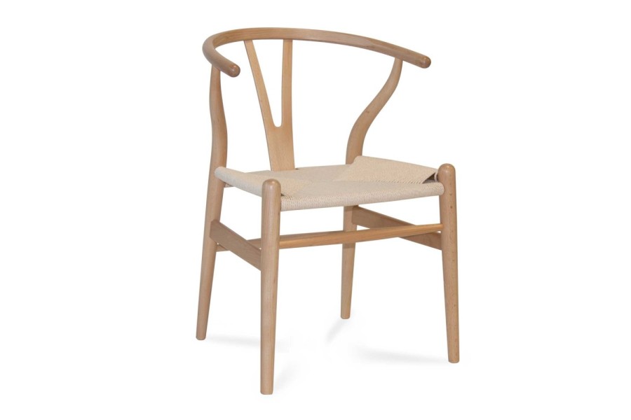 Silla de madera con asiento de rattan Ref.Altea110201