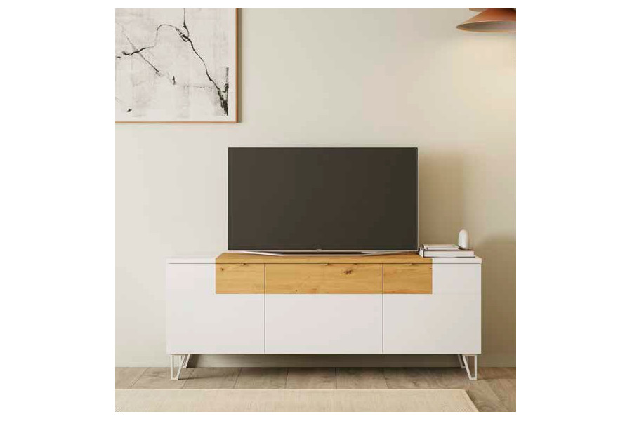Mueble de Tv Moderno con patas y frentes lacados Ref.22A 2290T