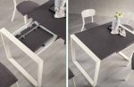 Mesa de Comedor cuadrada Extensible con patas metálicas Ref.2422a 2377