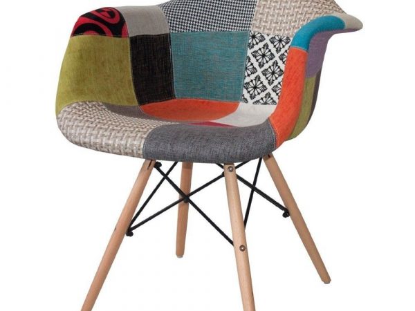 Silla butaca de tela patchwork Ref.4057 10201