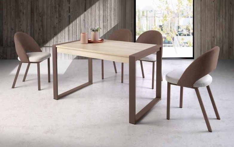 Mesa de Comedor rectangular Extensible con patas metálicas Ref.2422b 2377 Mesa de Comedor rectangular Extensible con patas metálicas Ref.2422b 2377