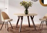 Mesa de Comedor redonda fija con patas metálicas Ref.4132 2377