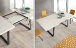 Mesa de Comedor rectangular extensible con patas metálicas Ref.4022a 2377