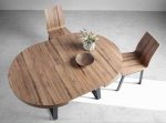 Mesa de Comedor redonda extensible con patas metálicas Ref.2832 2377