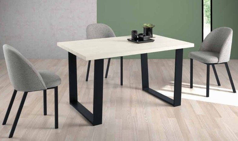 Mesa de Comedor rectangular fija con patas metálicas Ref.2022 2377 Mesa de Comedor rectangular fija con patas metálicas Ref.2022 2377
