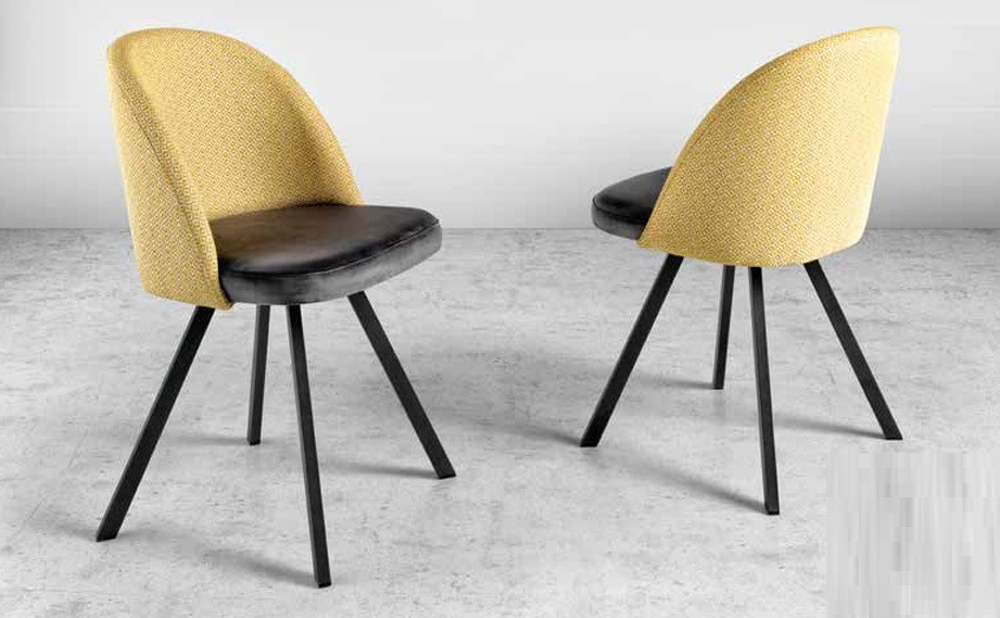 Silla de comedor con patas metálicas Tapizada Ref.238 2377 Silla de comedor con patas metálicas Tapizada Ref.238 2377