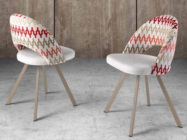 Silla de comedor con patas metálicas Tapizada Ref.228 2377
