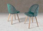 Silla de comedor tapizada con patas de madera Ref.138 2377