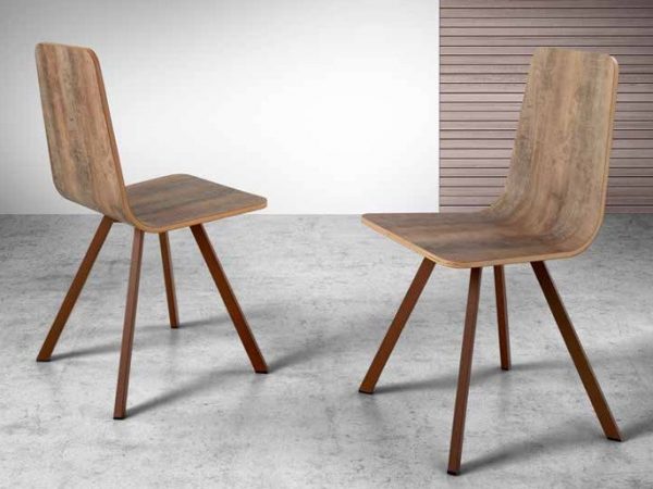 Silla de comedor de chapa sintética con patas metálicas Ref.208 2377