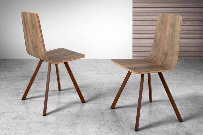 Silla de comedor de chapa sintética con patas metálicas Ref.208 2377 Silla de comedor de chapa sintética con patas metálicas Ref.208 2377
