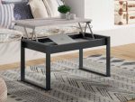 Mesa de centro elevable con pata metálica de estilo industrial de 80 cm x 45 cmRef.2425 2377