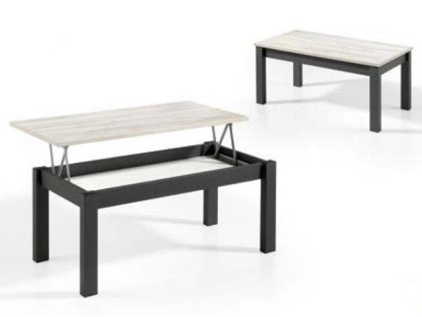 Mesa de centro elevable con pata metálica de estilo industrial de 100 cm x 50 cm Ref.2525 2377