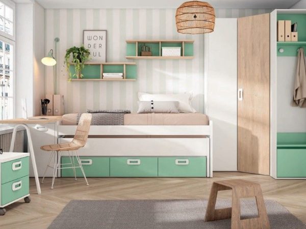 Dormitorio juvenil con Cama compacto REF.14 1443b