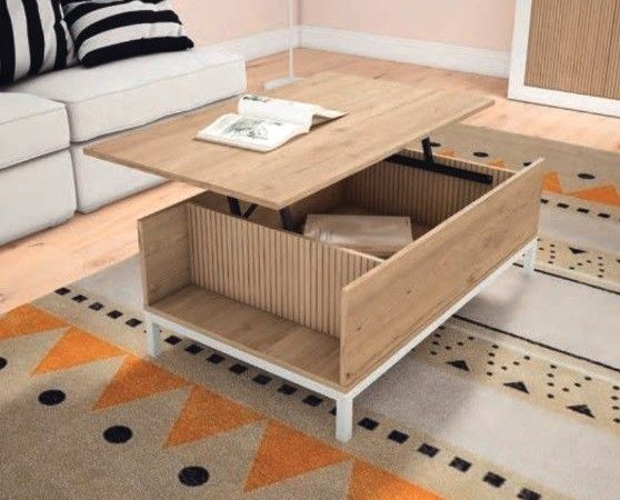 Mesa de centro elevable con patas metálicas Ref.002 1443G