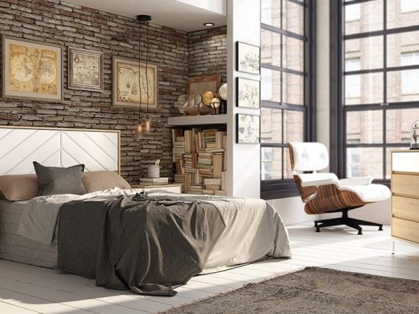 Dormitorio de matrimonio tapizado barato Ref.59 399G