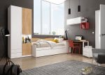 Dormitorio juvenil con cama nido y armario de puertas batientes REF.230 399Lid