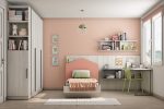 Dormitorio juvenil con cama individual y armario de puertas batientes REF.246 399Lid