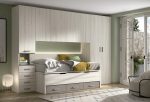 Dormitorio juvenil con puente y cama compacto con cajones REF.005 1010B