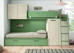 Cama tren juvenil con puente para 3 camas REF.44 2540