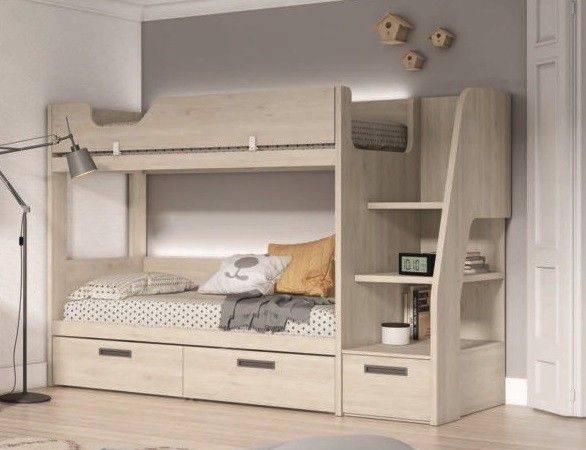 Litera Fija juvenil con escalera y luces led REF.50 2540