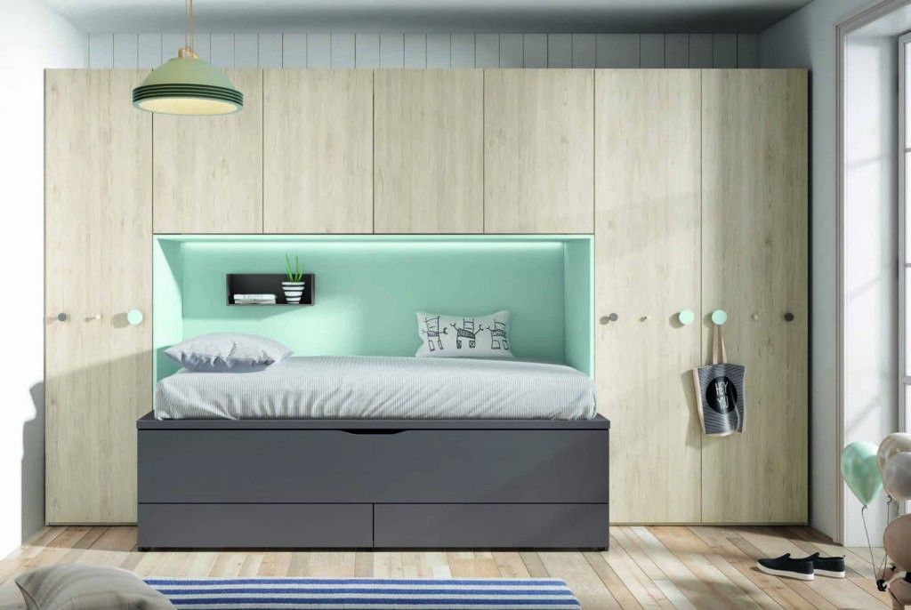 Dormitorio juvenil con puente y cama compacto con cajones REF.21 2540 Dormitorio juvenil con puente y cama compacto con cajones REF.21 2540