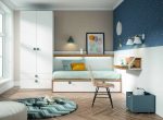 Dormitorio juvenil con cama nido y armario de puertas batientes REF.08 2540