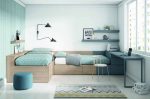 Dormitorio juvenil con 2 camas con cajones sin armario REF.35 2540