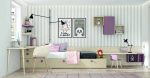 Dormitorio juvenil con cama block sin armario REF.37 2540