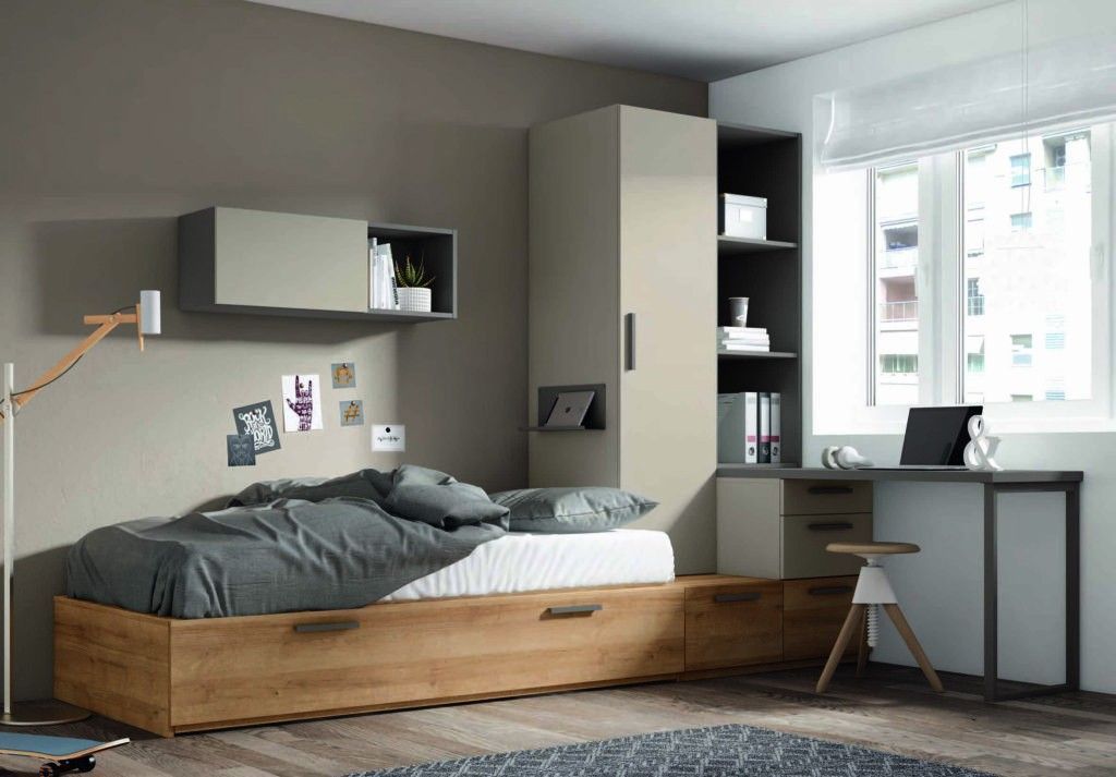 Dormitorio juvenil con cama block con armario REF.38 2540 Dormitorio juvenil con cama block con armario REF.38 2540