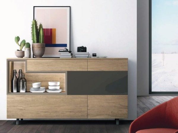 Aparador Moderno con patas y luces led Ref.49128 1016
