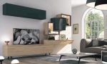 Mueble de Salón con frentes lacados, patas y luces led Ref.701 1016