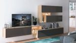 Mueble de Salón con frentes lacados y luces led Ref.703 1016