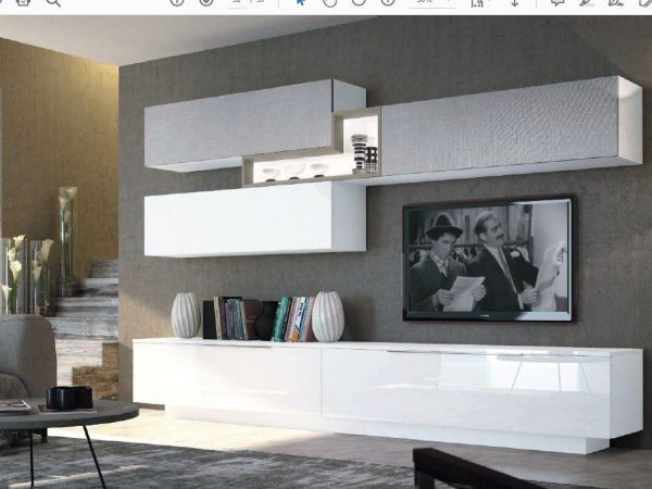 Mueble de Salón con frentes lacados y luces led Ref.728 1016