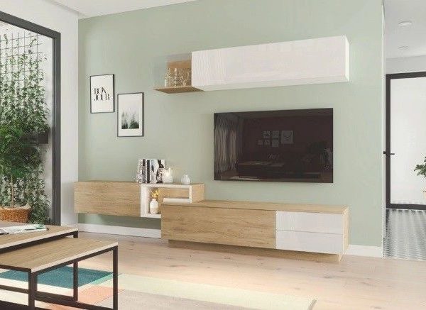 Mueble de Salón con frentes lacados y luces led Ref.804 1016