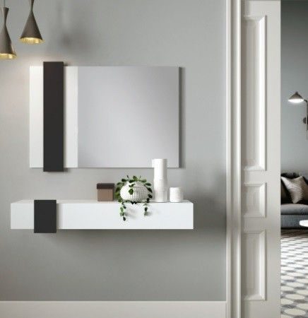 Recibidor colgado moderno con espejo incluido Ref.80 10143.Con