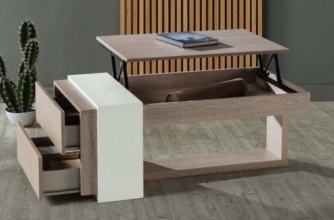 Mesa de centro elevable con cajones Ref.980 10143.Con Mesa de centro elevable con cajones Ref.980 10143.Con