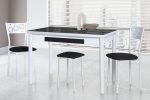 Mesa de Cocina Extensible con tapa de cristal (Varias medidas a elegir) Ref.Leon 2310