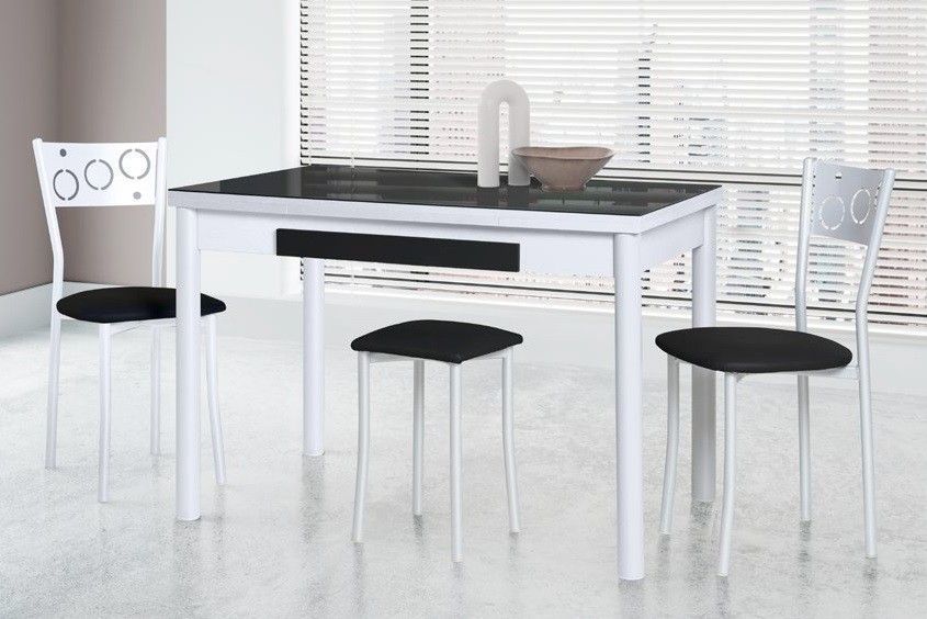 Mesa de Cocina Extensible con tapa de cristal (Varias medidas a elegir) Ref.Leon 2310 Mesa de Cocina Extensible con tapa de cristal (Varias medidas a elegir) Ref.Leon 2310
