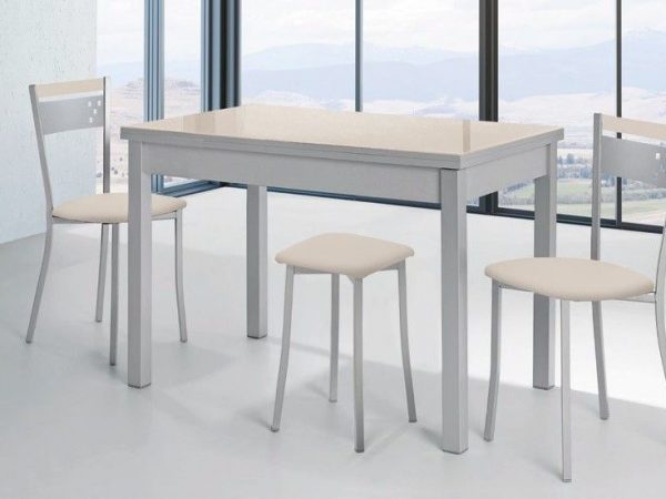 Mesa de Cocina Extensible con tapa de cristal (Varias medidas a elegir) Ref.Panes 2310