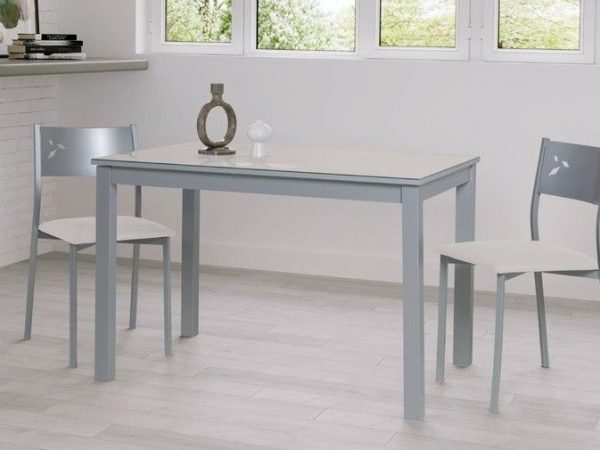 Mesa de Cocina alta gama Extensible con tapa de cristal (Varias medidas a elegir) Ref.Dublin 2310