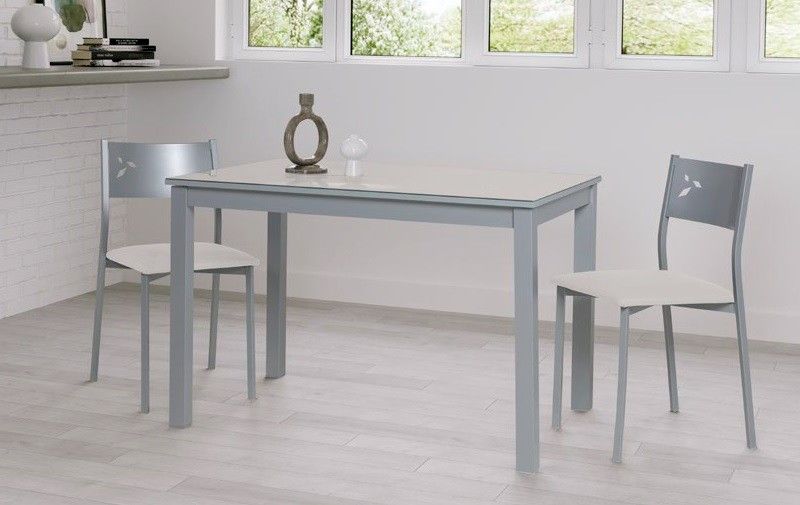 Mesa de Cocina alta gama Extensible con tapa de cristal (Varias medidas a elegir) Ref.Dublin 2310 Mesa de Cocina alta gama Extensible con tapa de cristal (Varias medidas a elegir) Ref.Dublin 2310