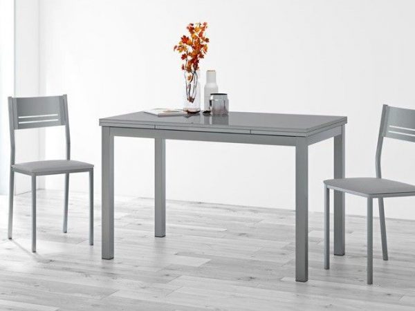 Mesa de Cocina alta gama Extensible con tapa de cristal Ref.Gijon 2310