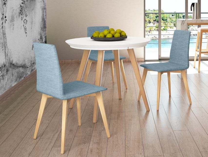 Mesa de Cocina redonda de madera nórdica Extensible Ref.Sabo 2310 Mesa de Cocina redonda de madera nórdica Extensible Ref.Sabo 2310