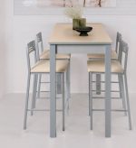 Mesa alta de cocina rectangular fija con tapa de cristal (varias medidas) Ref.Sena2 2310
