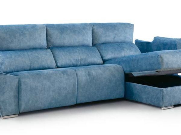 Chaise longue con viscoelástica y con 2 asientos Relax Motor y arcón Ref.Letti 10198Vive