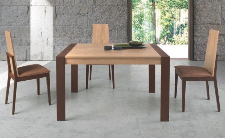 Mesa de Comedor rectangular Extensible con patas metálicas Ref.2122 2377 Mesa de Comedor rectangular Extensible con patas metálicas Ref.2122 2377