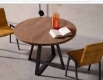 Mesa de Comedor redonda extensible con patas metálicas Ref.5032 2377