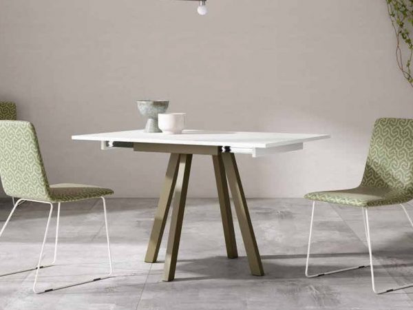 Mesa de Comedor cuadrada extensible con patas metálicas Ref.3022 2377