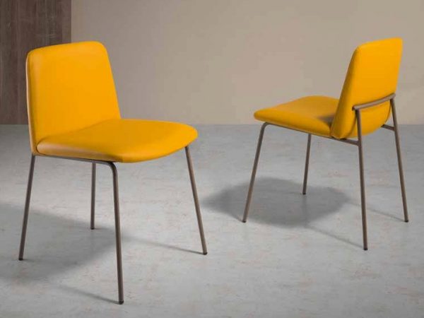 Silla de comedor con patas metálicas Tapizada Ref.304 2377